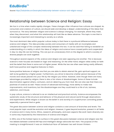 Relationship between Science and Religion: Essay