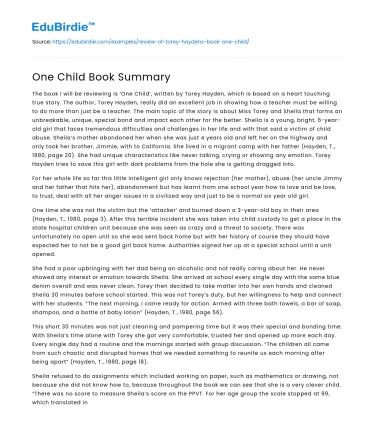 One Child Book Summary