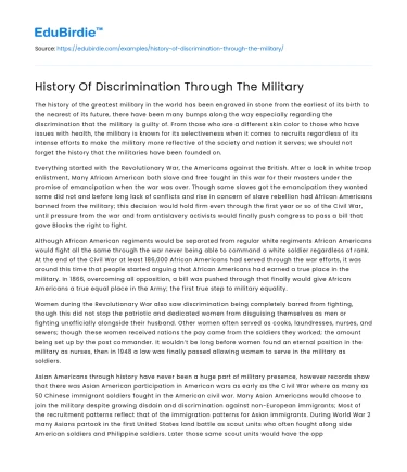 Discrimination and Inclusion in Military History