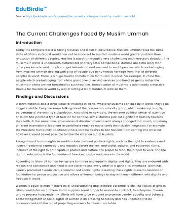 Contemporary Obstacles Confronting the Muslim Ummah