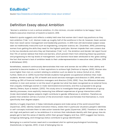 Definition Essay about Ambition