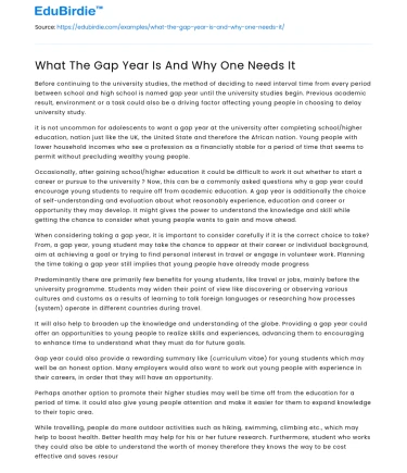 The Significance of Taking a Gap Year
