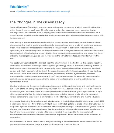 The Changes in The Ocean Essay
