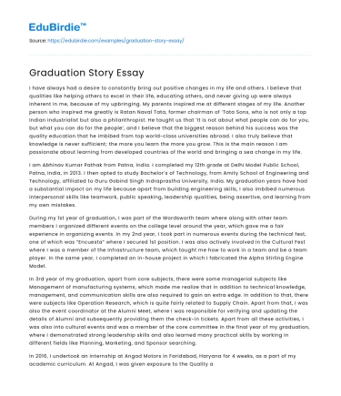 Graduation Story Essay