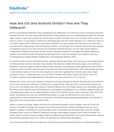 How Are iOS and Android Similar? How Are They Different?