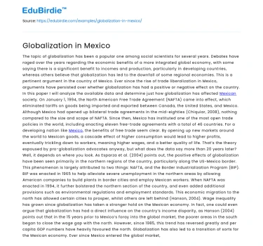 Globalization in Mexico
