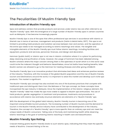 The Peculiarities Of Muslim Friendly Spa