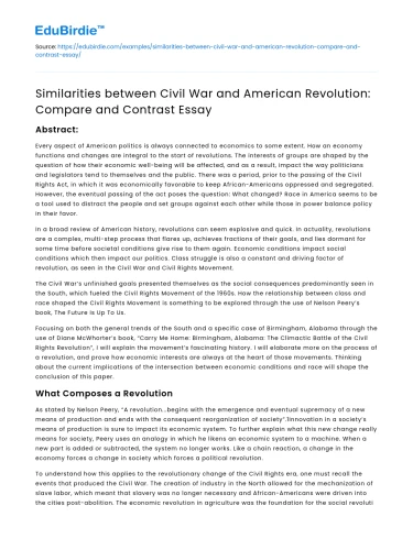 Civil War vs American Revolution: Compare & Contrast