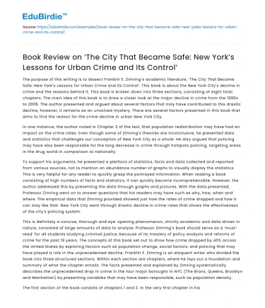 Review: ‘The City That Became Safe: Lessons for Urban Crime Control’