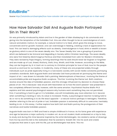 How Have Salvador Dali And Auguste Rodin Portrayed Sin In Their Work?