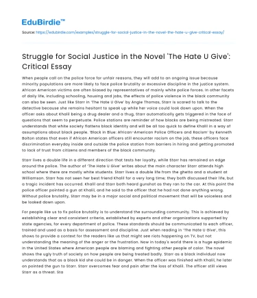 The Quest for Equality in ‘The Hate U Give’