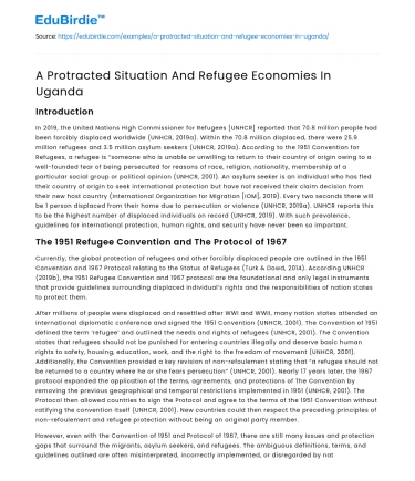 A Protracted Situation And Refugee Economies In Uganda