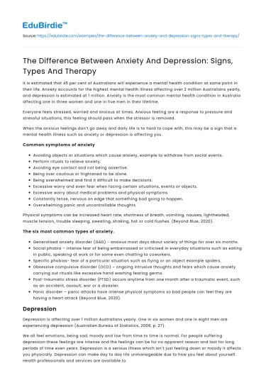 Anxiety and Depression: Differences and Therapies