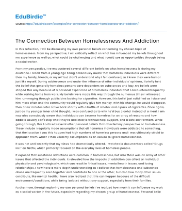 The Connection Between Homelessness And Addiction