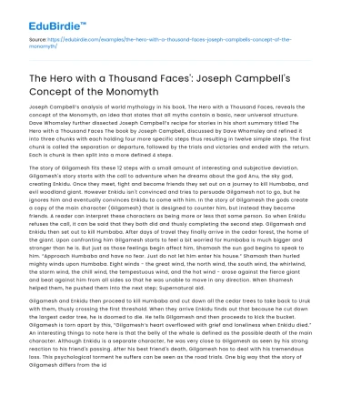 The Hero with a Thousand Faces’: Joseph Campbell’s Concept of the Monomyth