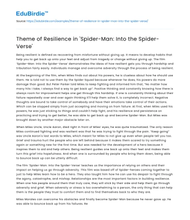 Theme of Resilience in ‘Spider-Man: Into the Spider-Verse’