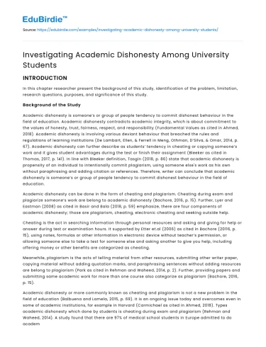 The Roots of Academic Misconduct in Universities