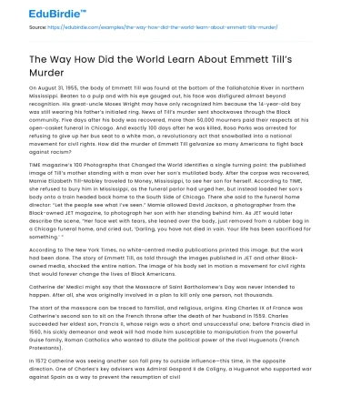 The Way How Did the World Learn About Emmett Till’s Murder
