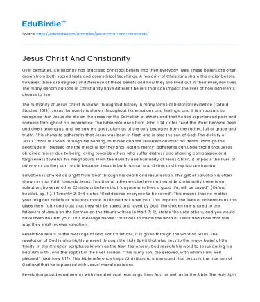 Jesus Christ And Christianity