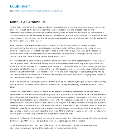 Math is All Around Us
