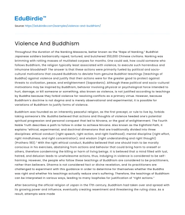 Violence And Buddhism