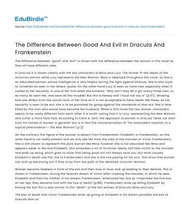 The Difference Between Good And Evil In Dracula And Frankenstein