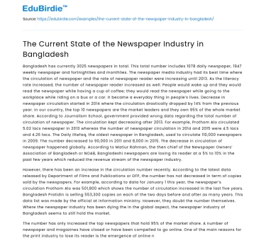 The Current State of the Newspaper Industry in Bangladesh