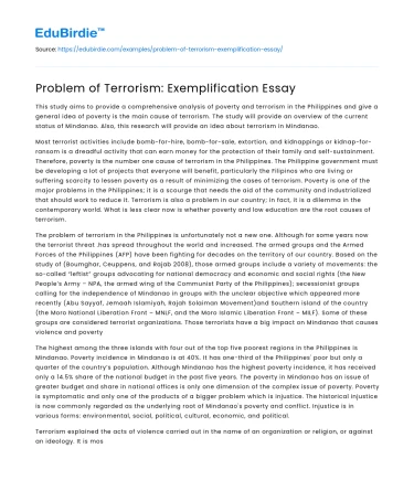 The Global Challenge of Terrorism: Exemplifying the Crisis