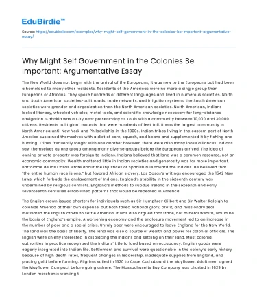 The Significance of Self-Governance in Colonial Territories