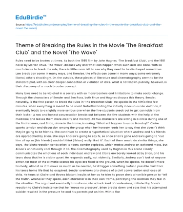 Breaking Rules in ‘The Breakfast Club’ and ‘The Wave’