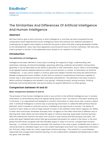 AI vs Human Intelligence: The Similarities and Differences
