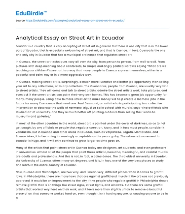 Analytical Essay on Street Art in Ecuador