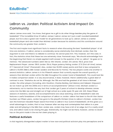 LeBron vs. Jordan: Political Activism And Impact On Community