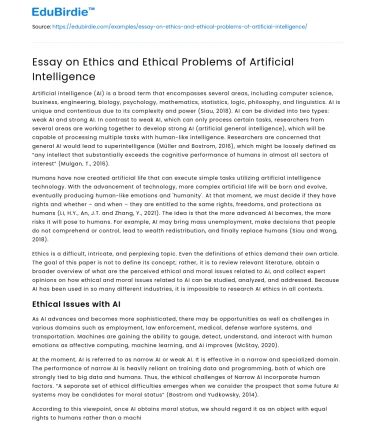 Ethics of Artificial Intelligence