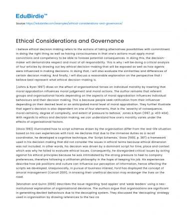 Ethical Considerations and Governance