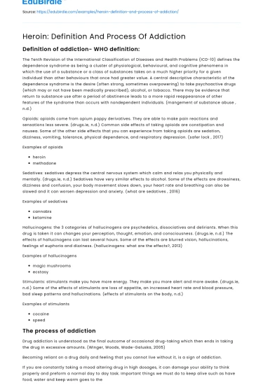 Heroin: Definition And Process Of Addiction