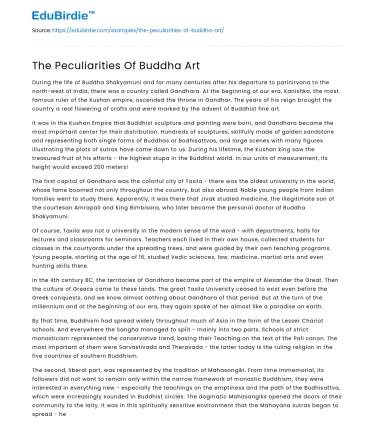 The Peculiarities Of Buddha Art