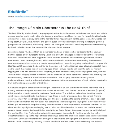 The Image Of Main Character In The Book Thief