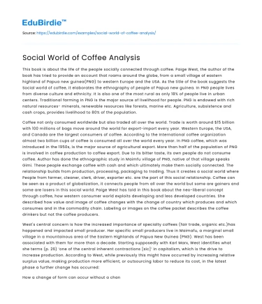 Social World of Coffee Analysis