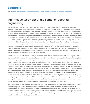 Informative Essay about the Father of Electrical Engineering