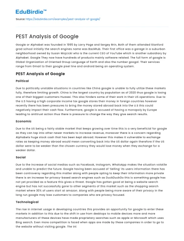 PEST Analysis of Google