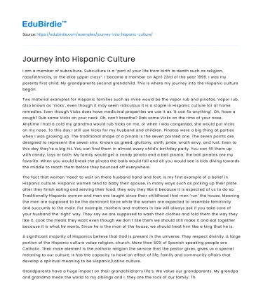 Journey into Hispanic Culture