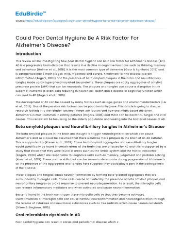 Could Poor Dental Hygiene Be A Risk Factor For Alzheimer’s Disease?