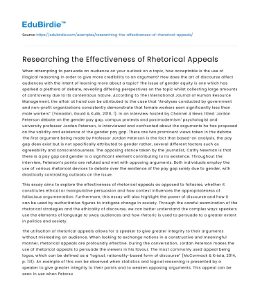 Researching the Effectiveness of Rhetorical Appeals