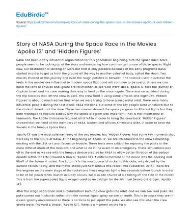 NASA’s Space Race in Films ‘Apollo 13’ and ‘Hidden Figures’