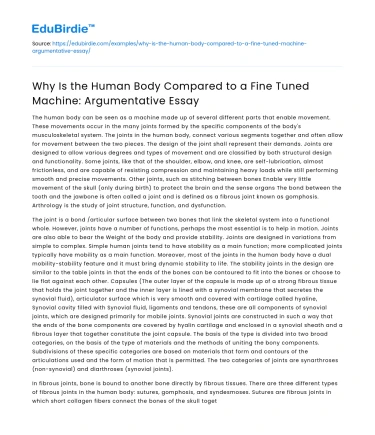 Comparing Human Body to Fine-Tuned Machine