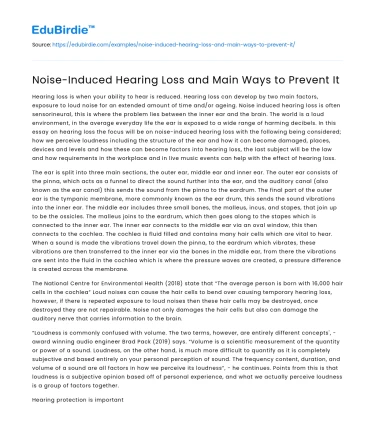 Noise-Induced Hearing Loss and Main Ways to Prevent It