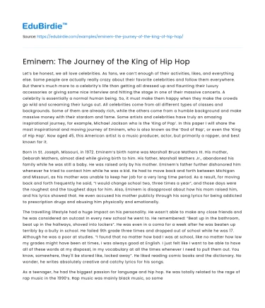 Eminem: The Journey of the King of Hip Hop