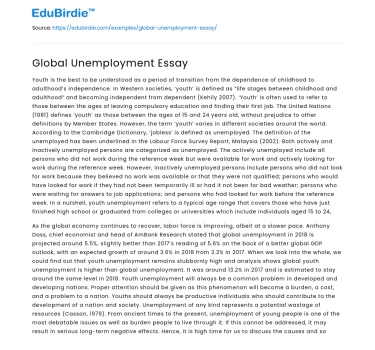 Global Unemployment Essay