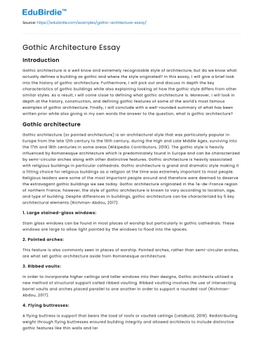 Gothic Architecture Essay